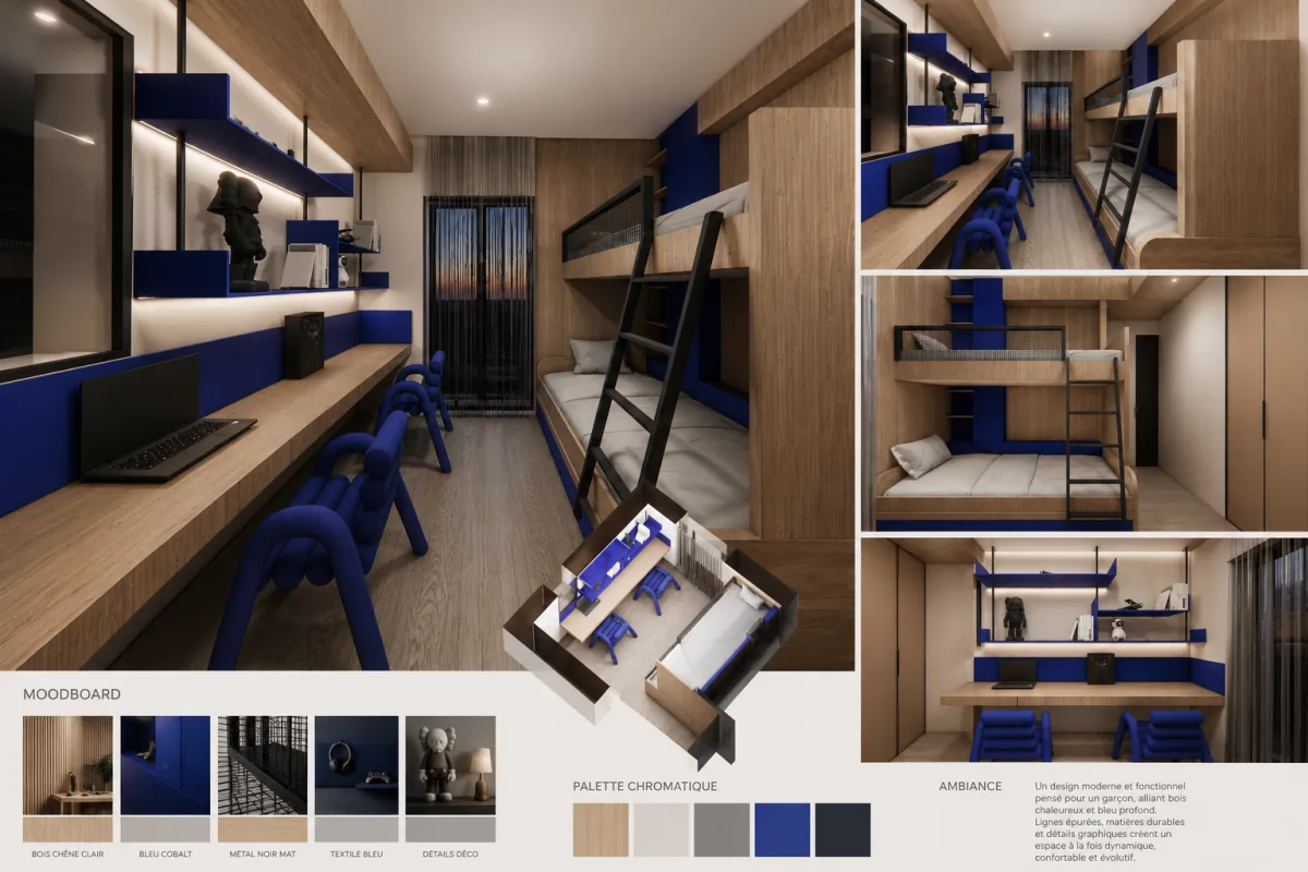 Design intérieur minimaliste pour projet d’architecture au Maroc